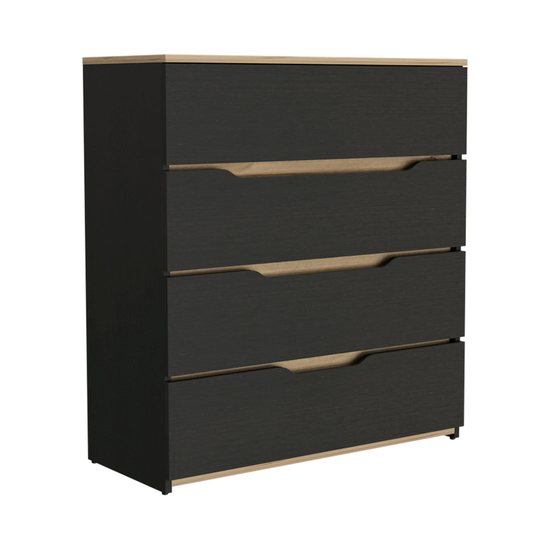 California Drawer Dresser, Four Spacious Drawers, Superior Top Multicolor Bedroom Pine Engineered Wood