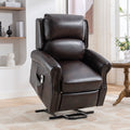 Lift Recliner Chair, Electric Power Lift Recliner Chair For Elderly, Brown Brown Faux Leather Power Remote Wood Primary Living Space Soft American Traditional Metal & Wood