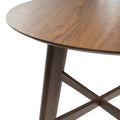 Mid Century Modern Circular Wood Bar Table With Tapered Legs, 31.50