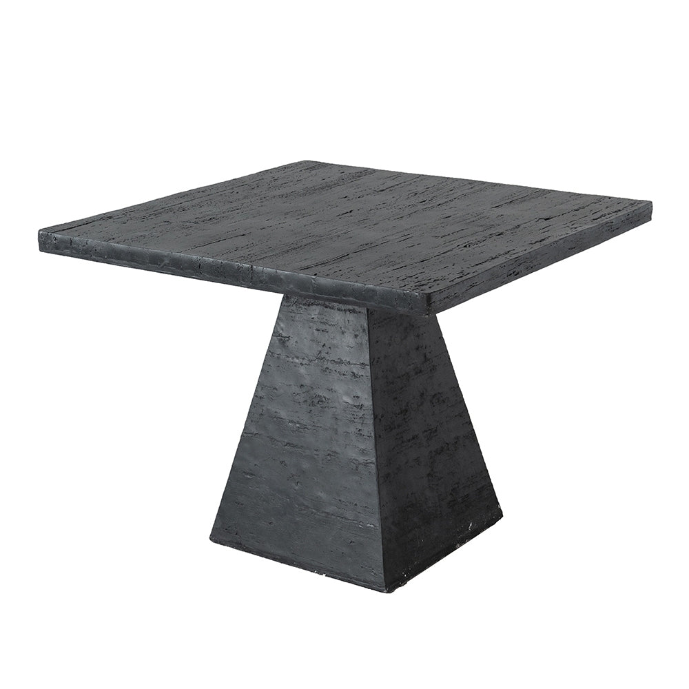 40X40X29.5" Black Square Dining Table With Pedestal Base Black Primary Living Space Contemporary,Industrial,Minimalist,Modern,Ultra Modern Magnesium Oxide