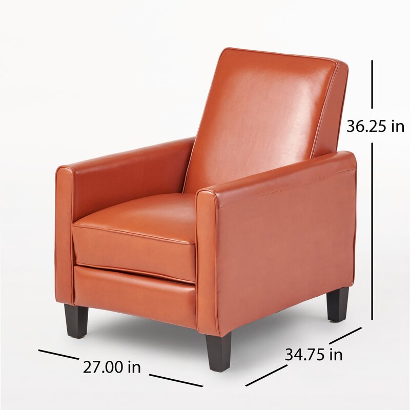 Recliner Push Back Chair For Elegant Home D Cor Orange Orange Pu
