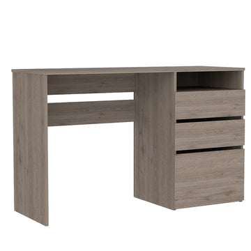 Louisiana Writing Computer Desk, Three Drawers Light Gray Computer Desk Office American Design Freestanding Drawers Computer Tables Rectangular Pine Engineered Wood