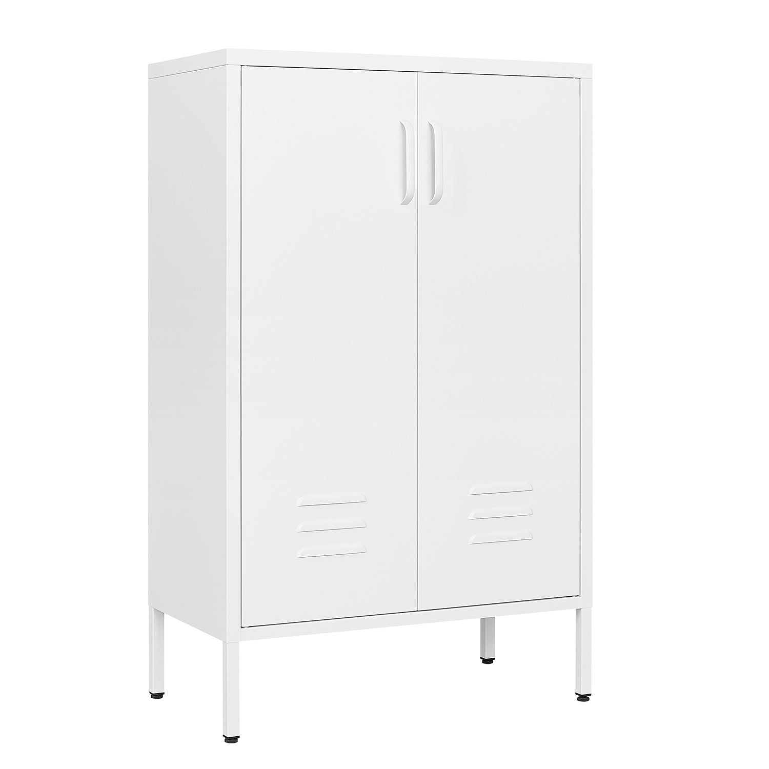 Suitable For Steel Storage Cabinets In Living Rooms, Kitchens, And Bedrooms, 2 Door Miscellaneous Storage Cabinet, Garage Tool Storage Cabinet, And Office File Cabinet 2 Movable Partitions 3 4 Shelves White Modern Metal