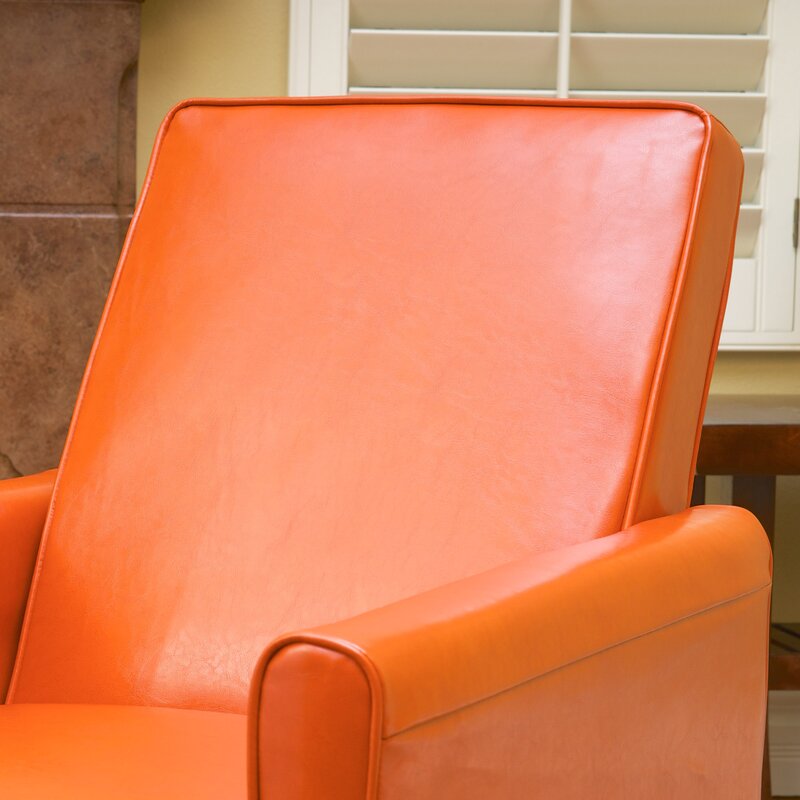 Recliner Push Back Chair For Elegant Home D Cor Orange Orange Pu