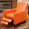 Recliner Push Back Chair For Elegant Home D Cor Orange Orange Pu