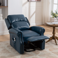 Lift Recliner Chair, Electric Power Lift Recliner Chair For Elderly, Navy Blue Navy Blue Faux Leather Power Remote Wood Primary Living Space Soft American Traditional Metal & Wood