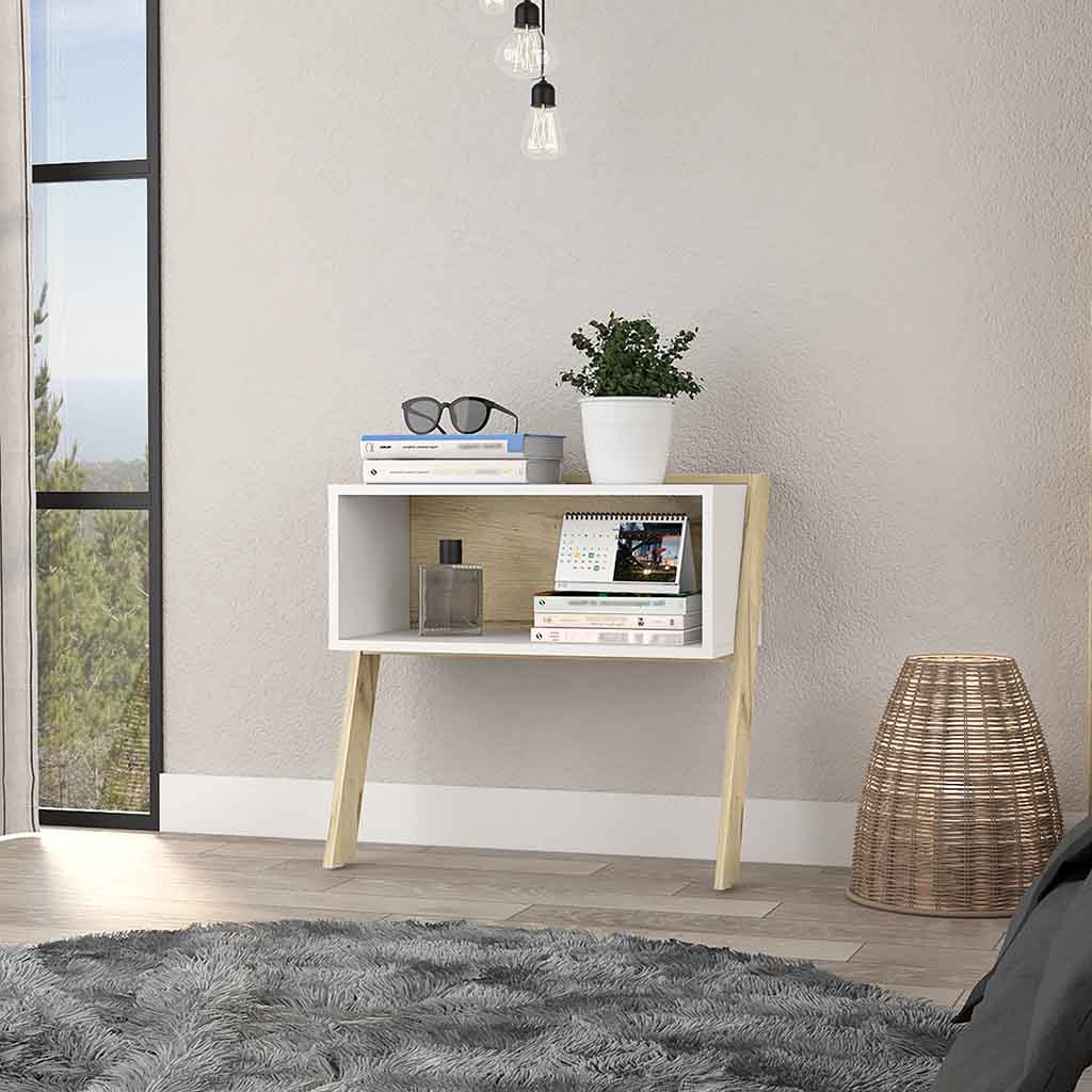 Denver Nightstand, One Open Shelf, Superior Top Multicolor Bedroom Modern Storage Pine Engineered Wood