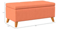 Storage Ottoman Orange Fabric