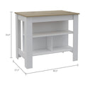 Brooklyn Antibacterial Surface Kitchen Island, Three Concealed Shelves Multicolor Kitchen Modern Pine Engineered Wood