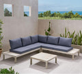 Arlington 4 Piece Sofa Set, Dark Gray Dark Gray Acacia Wood