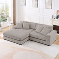 106.28Inch Sectional Couch Covers L Shaped Sofa Covers Chaise Lounge Cover 2 Pieces Sofa Cover Soft With 6Pcs Pillows For Living Room,Office. Light Brown Corduroy 4 Seat
