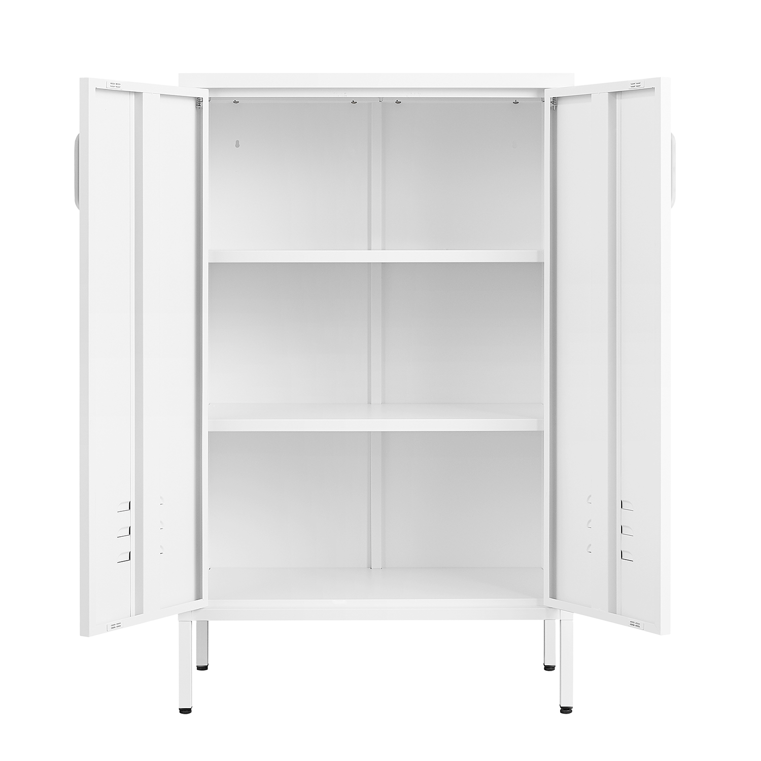 Suitable For Steel Storage Cabinets In Living Rooms, Kitchens, And Bedrooms, 2 Door Miscellaneous Storage Cabinet, Garage Tool Storage Cabinet, And Office File Cabinet 2 Movable Partitions 3 4 Shelves White Modern Metal