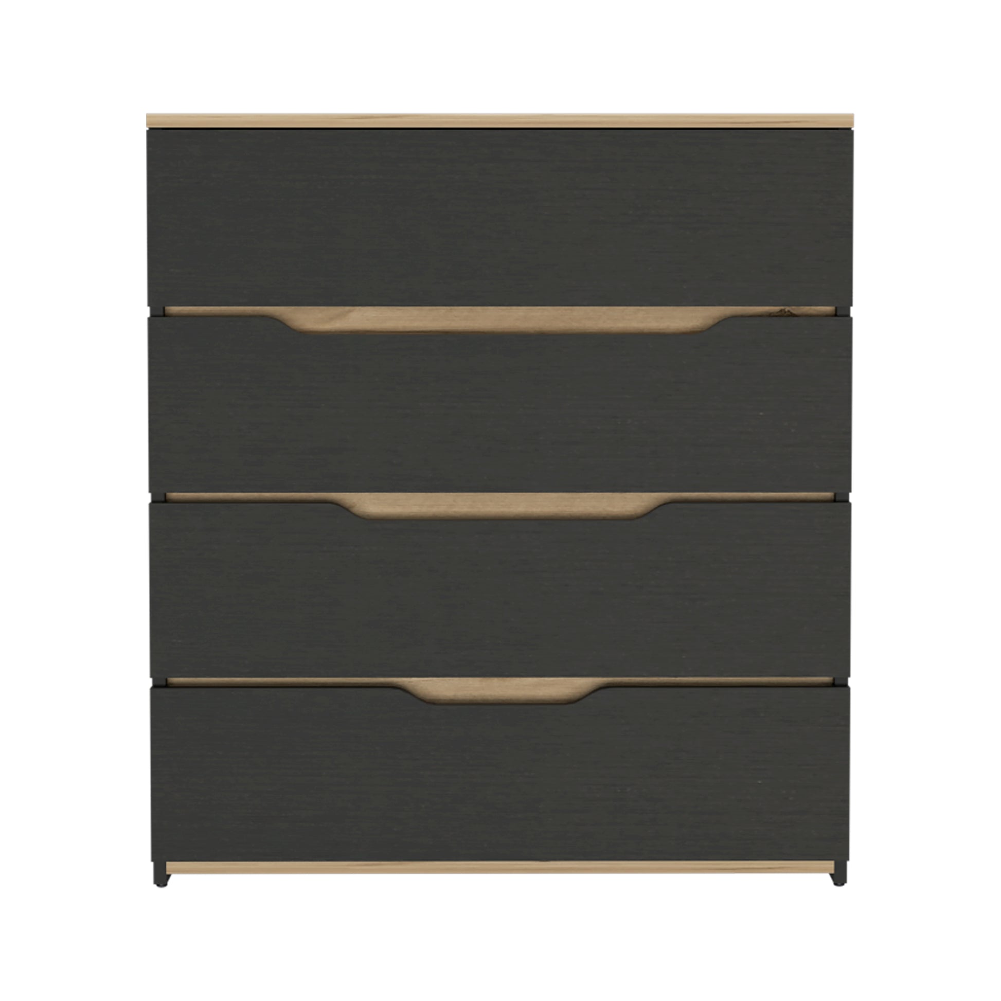 California Drawer Dresser, Four Spacious Drawers, Superior Top Multicolor Bedroom Pine Engineered Wood