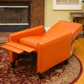 Recliner Push Back Chair For Elegant Home D Cor Orange Orange Pu