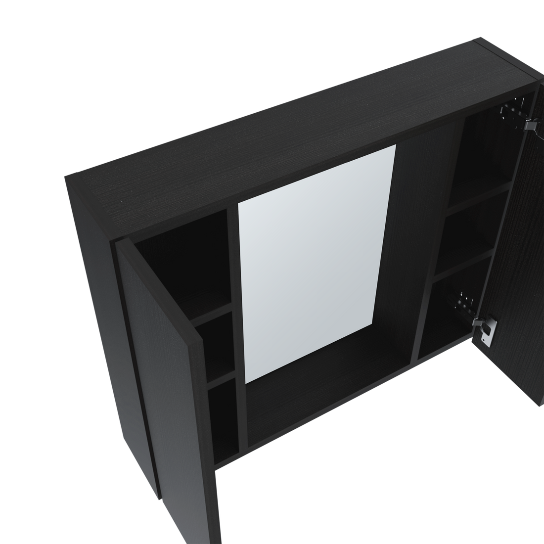 Medicine 19H" Double Door Cabinet, One External Shelf black-particle board-particle board