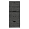 Basilea 5 Drawers Tall Dresser, Pull Out System Brown Bedroom Modern Mdf Engineered Wood