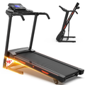 Foldable Treadmill With Incline, Electric Treadmill With Bluetooth Speaker, 3.5Hp Powerful Motor, 330Lbs Weight Capacity, Fitshow App Support Orange Handheld Foldable Office Multifunctional Steel