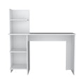 Vilna 120 Writing Deskfour Shelves White Computer Desk Office Modern Freestanding Rectangular Mdf Engineered Wood