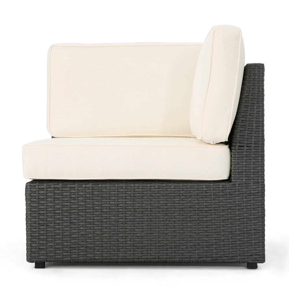 Santa Cruz Outdoor 8 Piece Sectional Set Yes Dark Brown Garden & Outdoor Sectional Seating Groups Pe Rattan Iron Waterproof Fabric