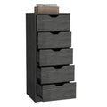 Basilea 5 Drawers Tall Dresser, Pull Out System Brown Bedroom Modern Mdf Engineered Wood