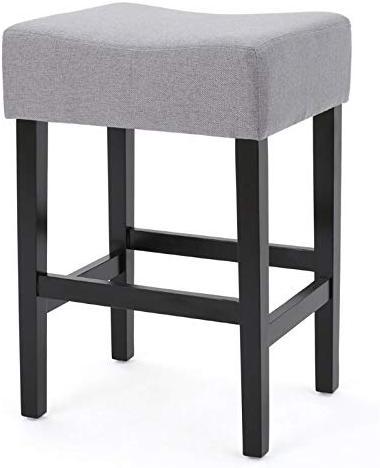 Zuma Kd Backless Counter Stool Grey Wood Waterproof Fabric