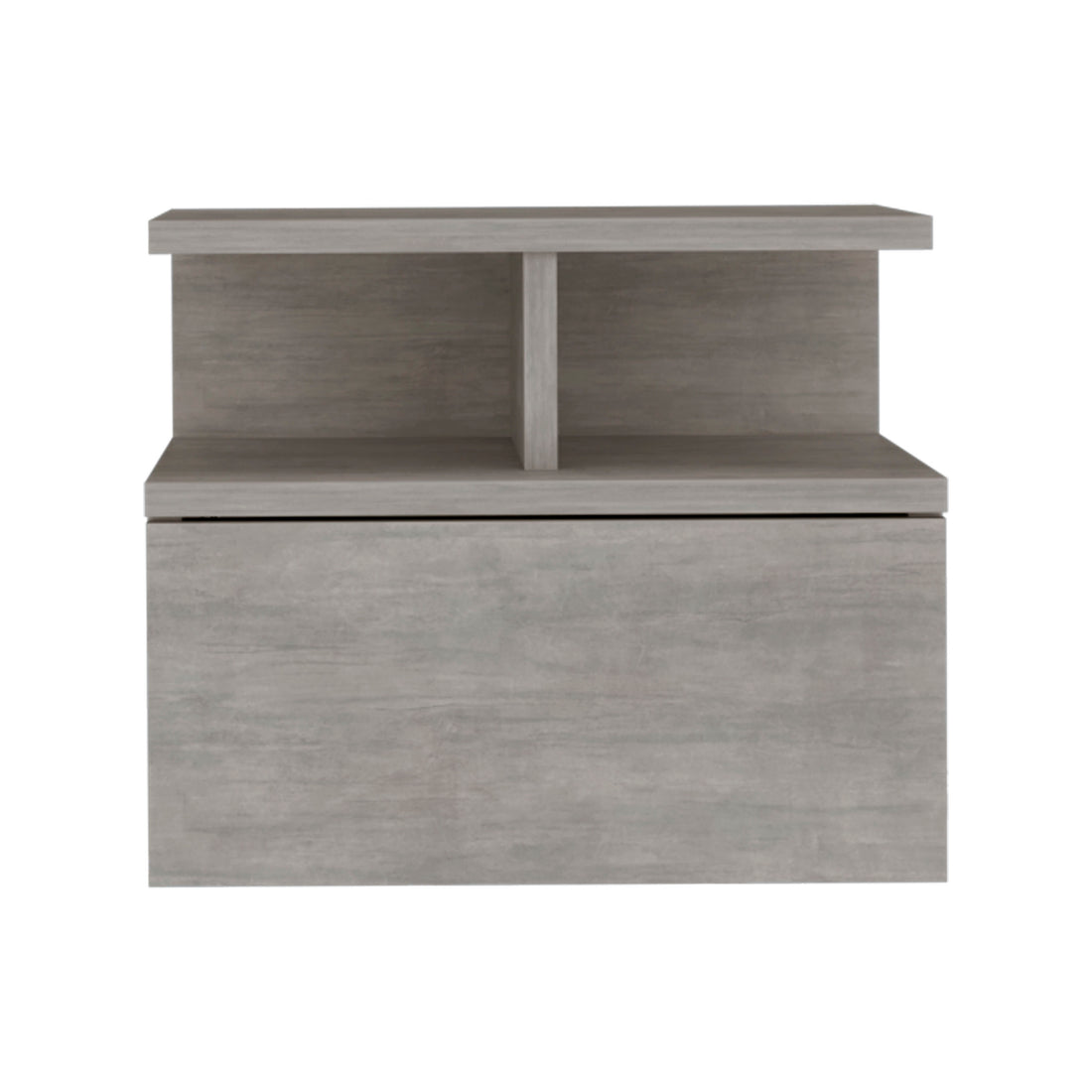 Adele Floating Nightstand With Drawer And Open Storage Shelves Grey 1 Drawer Bedroom Floating Modern Drawers Natural Mdf Engineered Wood