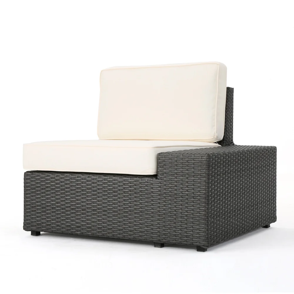 Santa Cruz Outdoor 8 Piece Sectional Set Yes Dark Brown Garden & Outdoor Sectional Seating Groups Pe Rattan Iron Waterproof Fabric