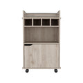 Phoenix Bar Cart With 2 Open Shelves 4 Cubbies And Cabinet Freestanding 1 2 Spaces Beige Primary Living Space Shelves Included Modern Mdf Engineered Wood