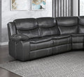 Modern 3 Piece Power Reclining Sectional With Right Side Console Dark Grayfaux Leather Usb Ports Solid Wood Living Room Furniture Dark Gray Faux Leather Wood Primary Living Space Contemporary,Modern Curved Pillow Top Arms Solid Wood 5 Seat