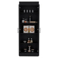 Nepal Pantry Cabinet, Space Efficient 2 Door Design With Multiple Shelves Black Modern Mdf Engineered Wood