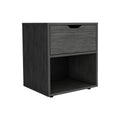 Aberdeeen 19.7 Inch High Nightstand End Table With Open Shelf Light Gray Gray 1 Drawer Bedroom Rectangle Modern Drawers Natural Mdf Engineered Wood