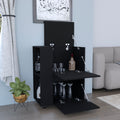 Glasgow Bar Cart Two Pull Down Door Cabinets And Two Open Shelves Freestanding 1 2 Spaces Black Primary Living Space Shelves Included Modern Mdf Engineered Wood