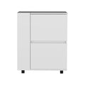 Glasgow Bar Cart Two Pull Down Door Cabinets And Two Open Shelves Freestanding 1 2 Spaces White Primary Living Space Mdf Engineered Wood