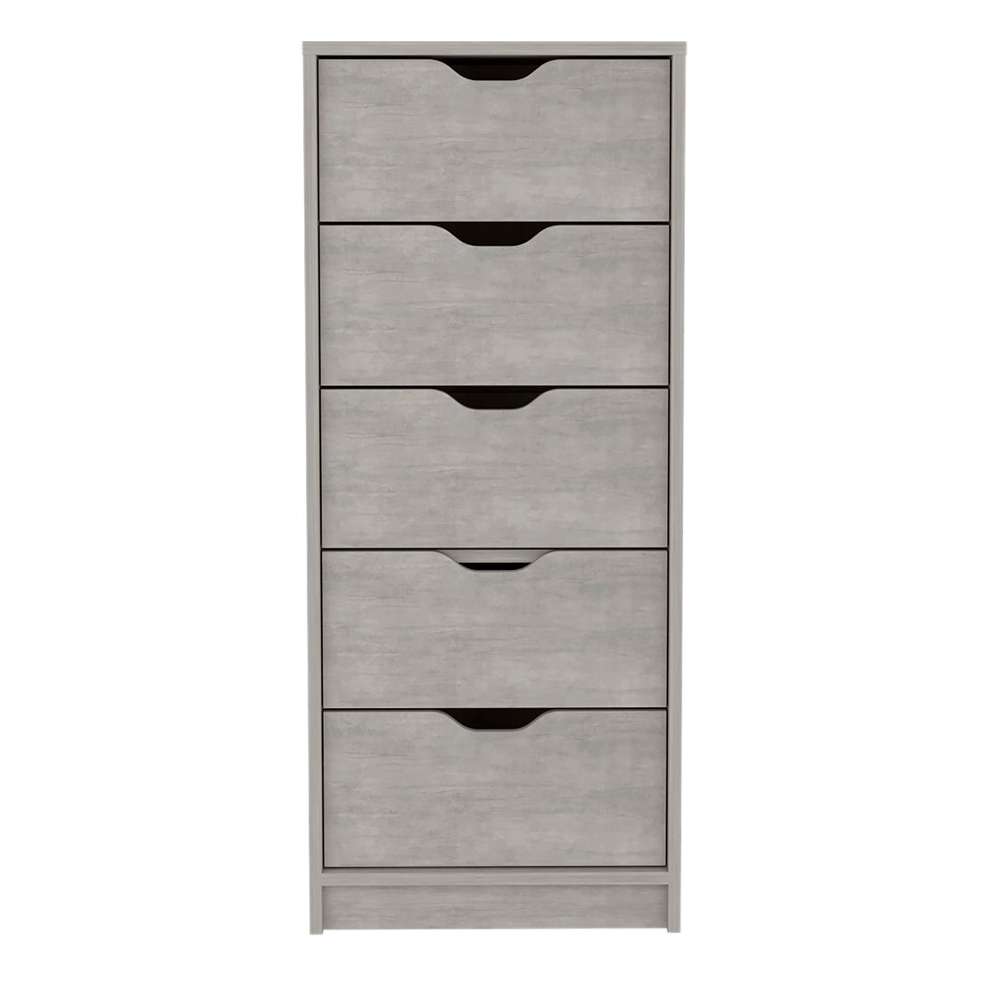 Basilea 5 Drawers Tall Dresser, Pull Out System Grey Bedroom Modern Mdf Engineered Wood