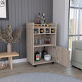 Phoenix Bar Cart With 2 Open Shelves 4 Cubbies And Cabinet Freestanding 1 2 Spaces Beige Primary Living Space Shelves Included Modern Mdf Engineered Wood