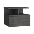 Adele Floating Nightstand With Drawer And Open Storage Shelves Brown 1 Drawer Bedroom Floating Modern Drawers Mdf Engineered Wood