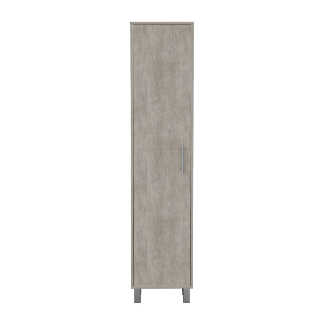 Laska Storage Cabinet, Broom Hangers, 1 Door Freestanding Natural Grey Primary Living Space Modern Mdf Engineered Wood