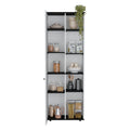 Hoyt Kitchen Pantry Storage Cabinet With And Five Interior And Exterior Shelves Freestanding 1 2 Spaces Natural Multicolor Kitchen Open Storage Space Modern Mdf Engineered Wood