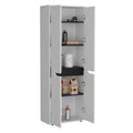 Herrin Storage Cabinet Kitchen Pantry With Four Doors And And Five Interior Shelves Freestanding 1 2 Spaces Multicolor Kitchen Shelves Included Modern Mdf Engineered Wood