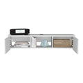 Glen Floating Tv Stand With Side Doors And Central Media Shelf White Primary Living Space 50 59 Inches Modern Mdf Engineered Wood