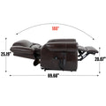 Power Lift Recliner Chair Heat Massage Dual Motor Infinite Position Up To 350 Lbs, Faux Leather, Heavy Duty Motion Mechanism With Usb Ports, Brown White Metal Primary Living Space Heavy Duty Pine Antique Brown Faux Leather Power Remote Medium Firm Pillow
