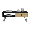 Huna Coffee Table With Hairpin Legs And Large Storage Drawer Multicolor Desk Top Primary Living Space Modern Manual Rectangular Shelves Coffee & End Tables Rectangular Mdf Engineered Wood