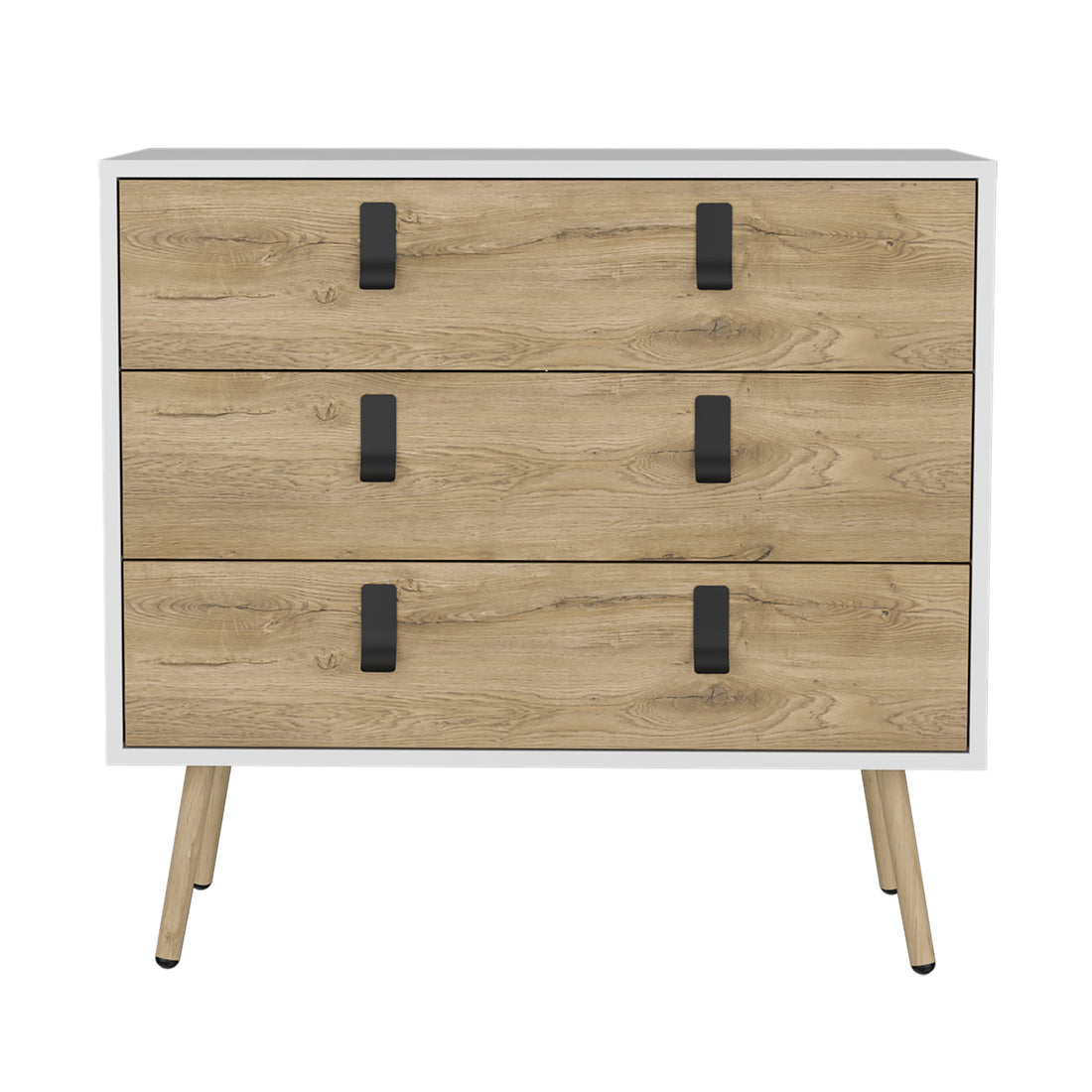 Huna Dresser, Modern 3 Drawer Unit With Handles Multicolor Bedroom Modern Mdf Engineered Wood