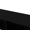 Rockwood Floating Tv Stand With Open Storage Shelves And Cable Management Black Primary Living Space 50 59 Inches Modern Mdf Engineered Wood