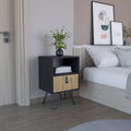 Huna Nightstand, Stylish Storage With Hairpin Leg, Open Shelf And Drawer Multicolor 1 Drawer Bedroom Rectangle Modern Drawers Mdf Engineered Wood