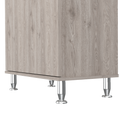Bay Area Pantry, Two Door Cabinets, One Drawer, Four Adjustable Metal Legs Light Gray Kitchen Modern Particle Board Engineered Wood
