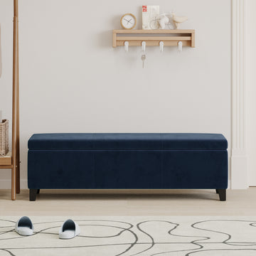 Glouster Storage Ottoman V2 Dark Blue Altay Velvet