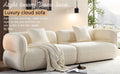 White Sectional Sofa, Durable Fabric, Solid Wood Frame, High Density Sponge Filler White Bathroom Medium Soft Fabric 3 Seat