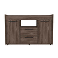 Lyon Sideboard, Two Drawers, Double Door Cabinets Dark Walnut Brown Primary Living Space Modern Freestanding Rectangular Drawers Coffee & End Tables Rectangular Particle Board Particle Board