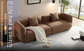 Wks11Cz Camel Sofa, Durable Fabric, Solid Wood Frame, High Density Sponge Filler Camel Fabric 4 Seat